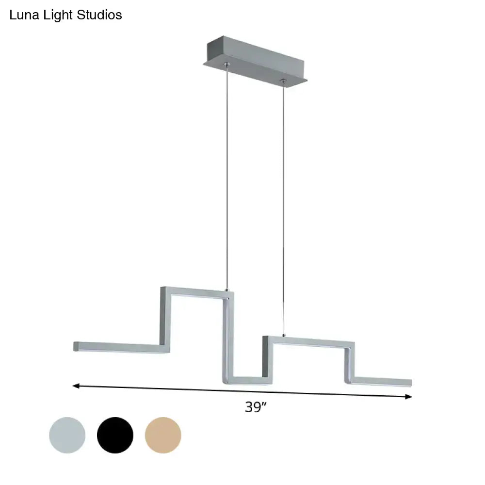 Linear Metal Hanging Light