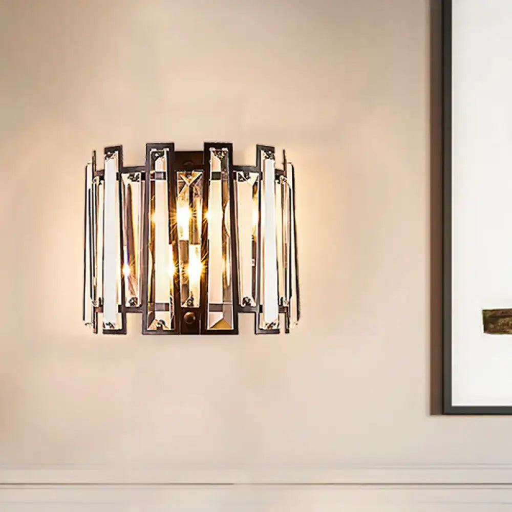 Black Crystal Wall Lamp Two-Light Corridor