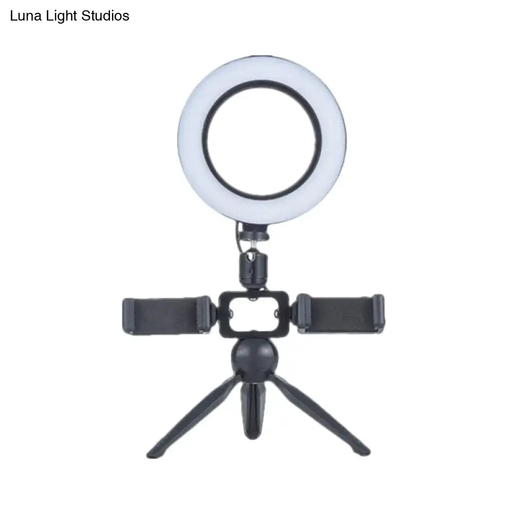 Black LED Phone Mount Ring Wall Light
