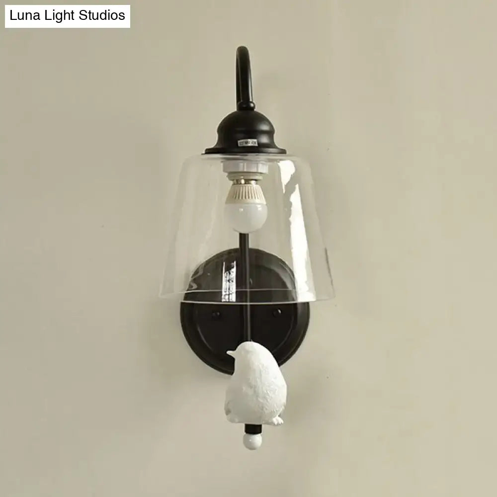 White Bird Cone Wall Lamp