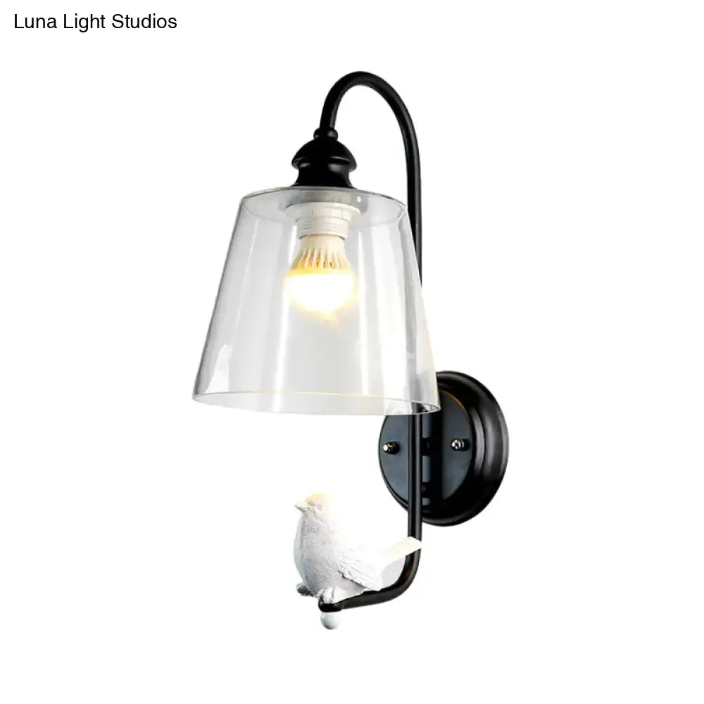 White Bird Cone Wall Lamp