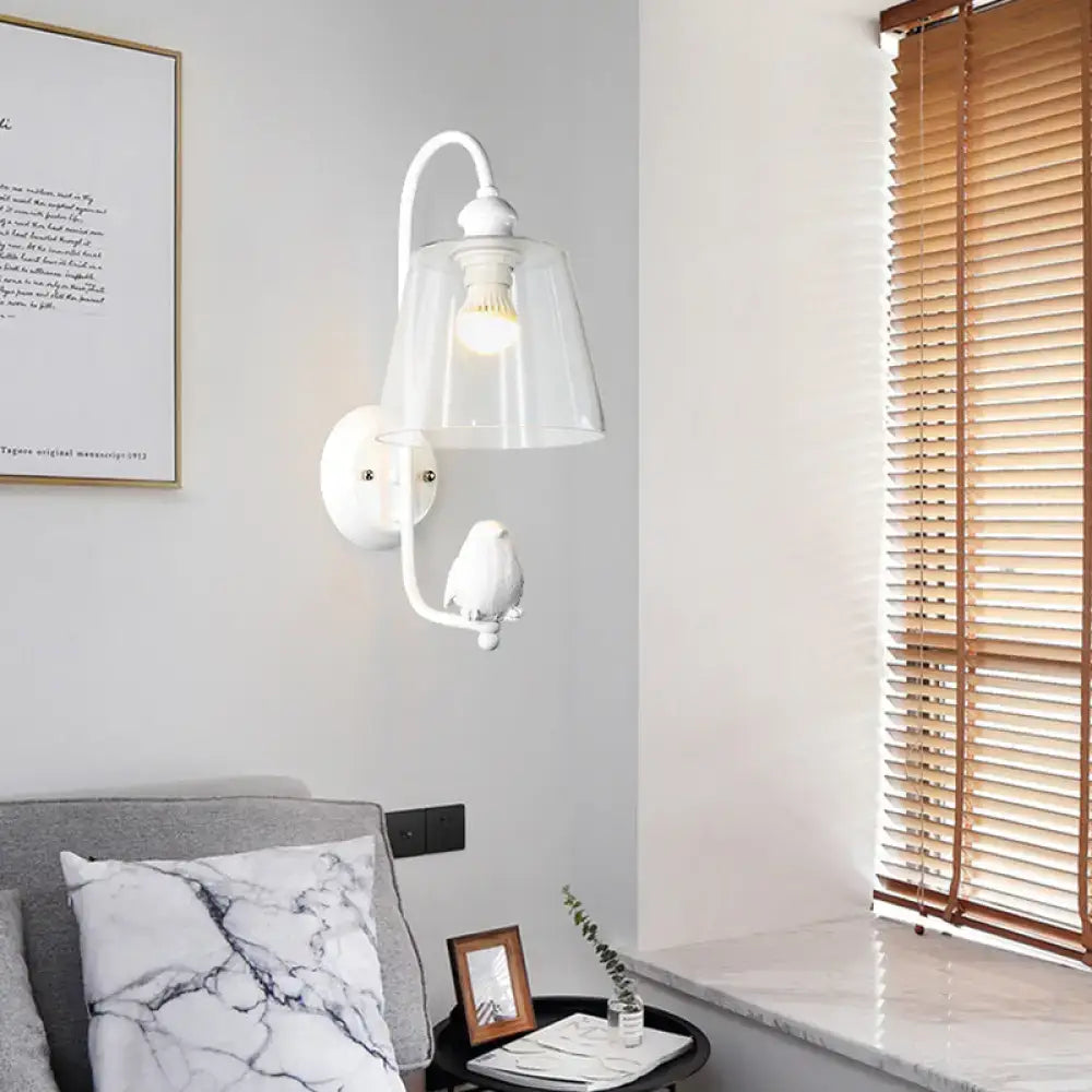 White Bird Cone Wall Lamp