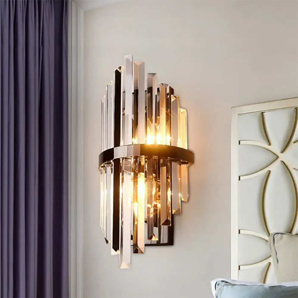 Brass Crystal Prism Sconce