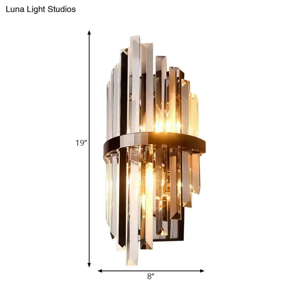 Brass Crystal Prism Sconce