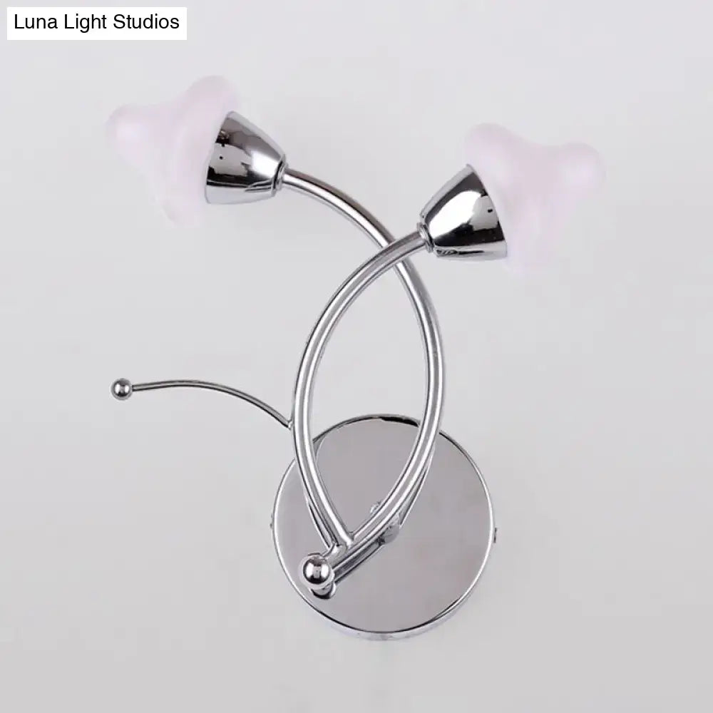Chrome Glass Dual-Light Office Wall Lamp