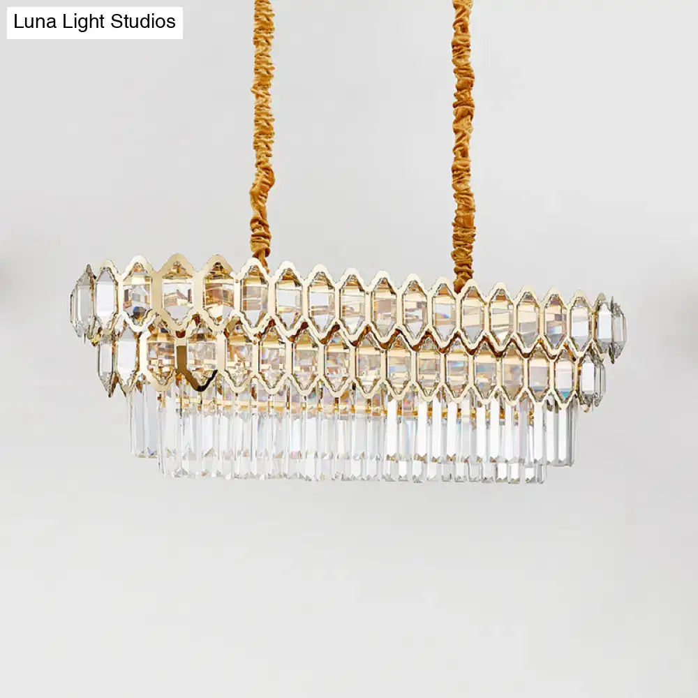 Gold Crystal Quatrefoil Pendant Chandelier