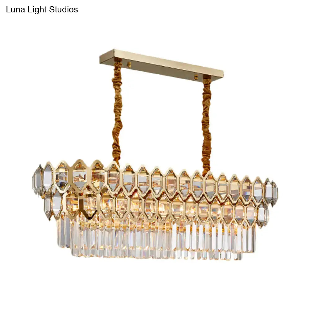 Gold Crystal Quatrefoil Pendant Chandelier