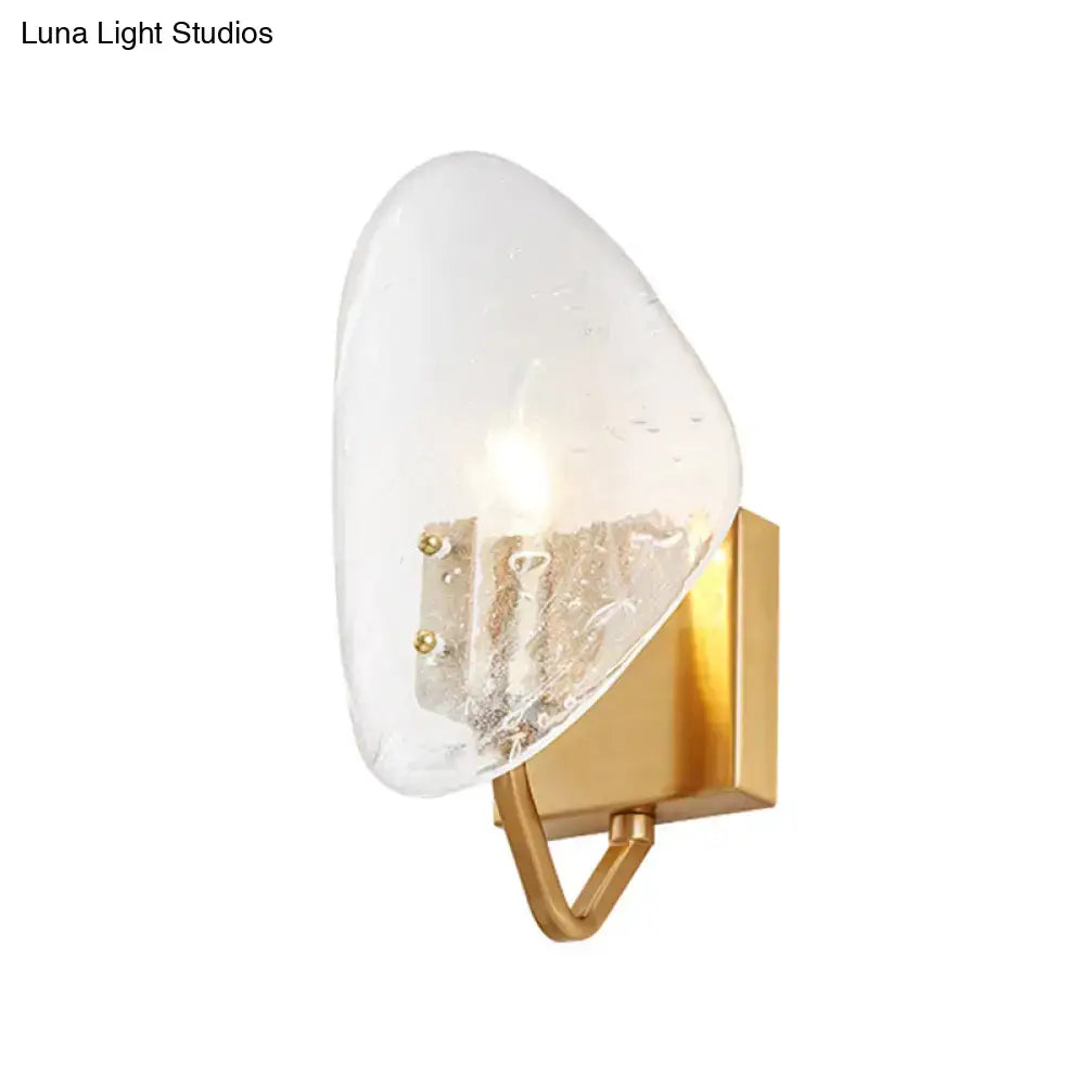 Gold Glass Shield Wall Sconce Industrial