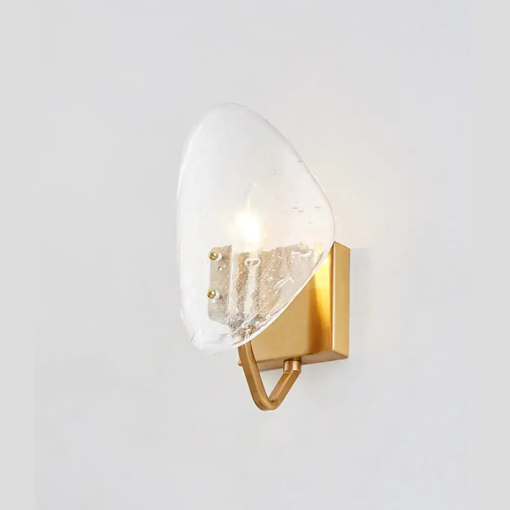 Gold Glass Shield Wall Sconce Industrial