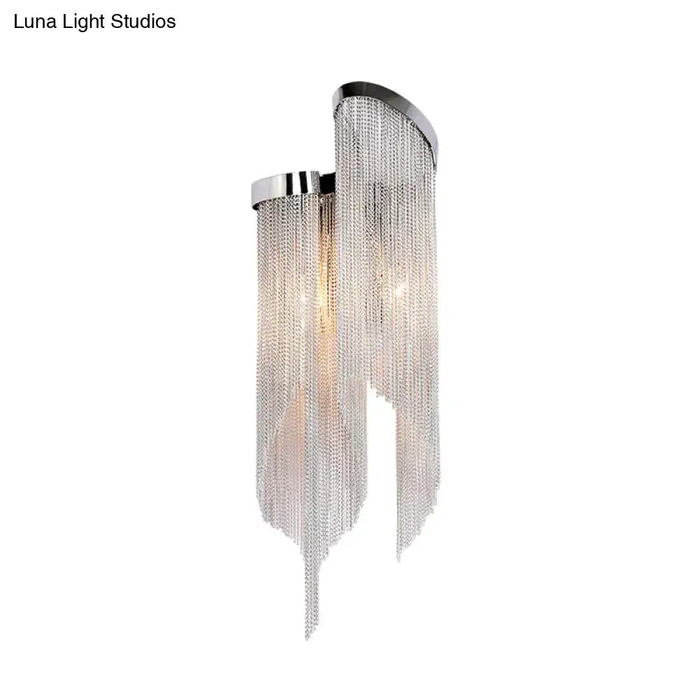Aluminum Tassel Wall Sconce Two-Light Gold Silver