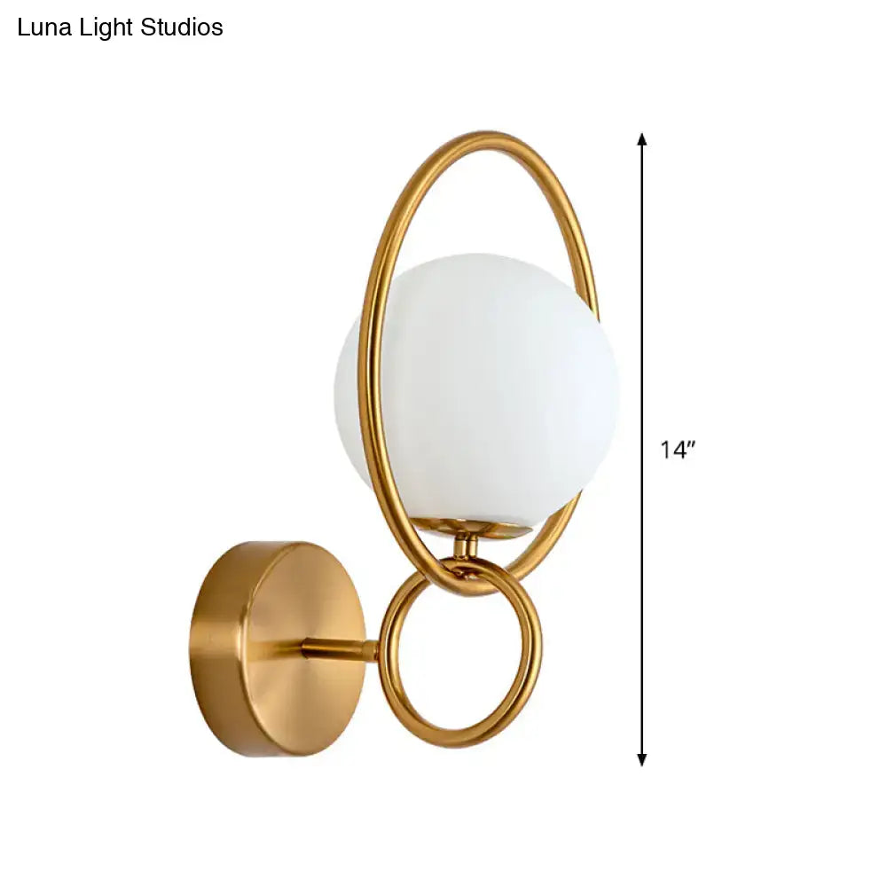 Gold White Glass Sconce