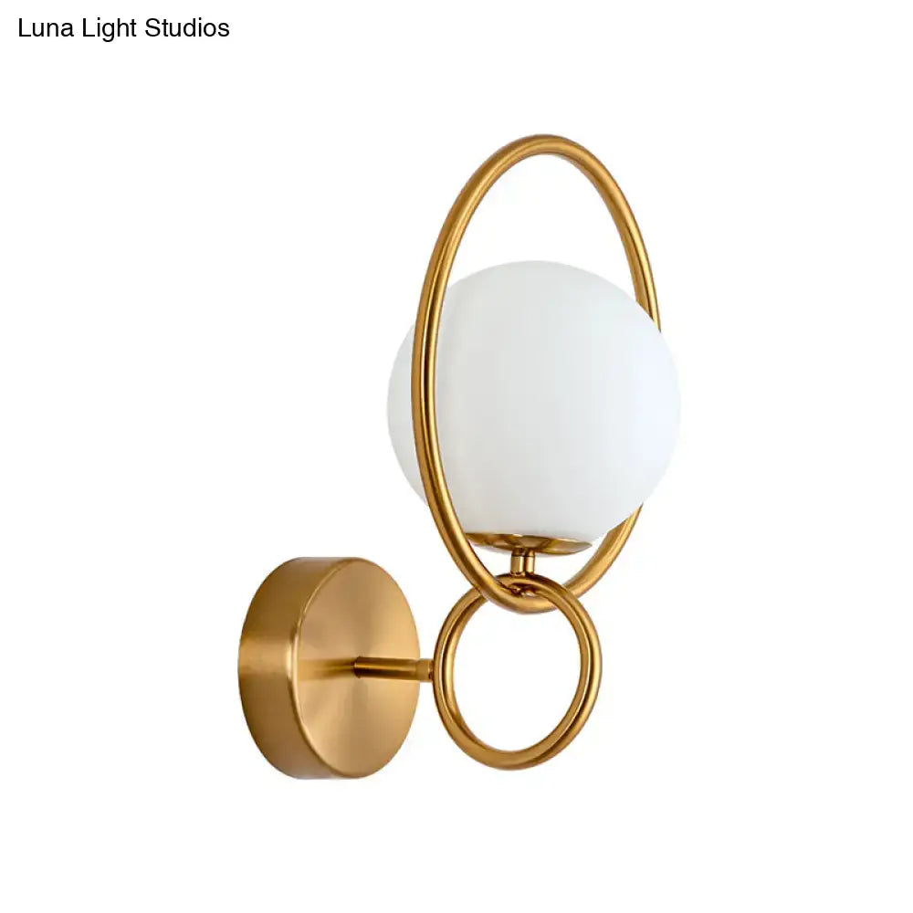 Gold White Glass Sconce