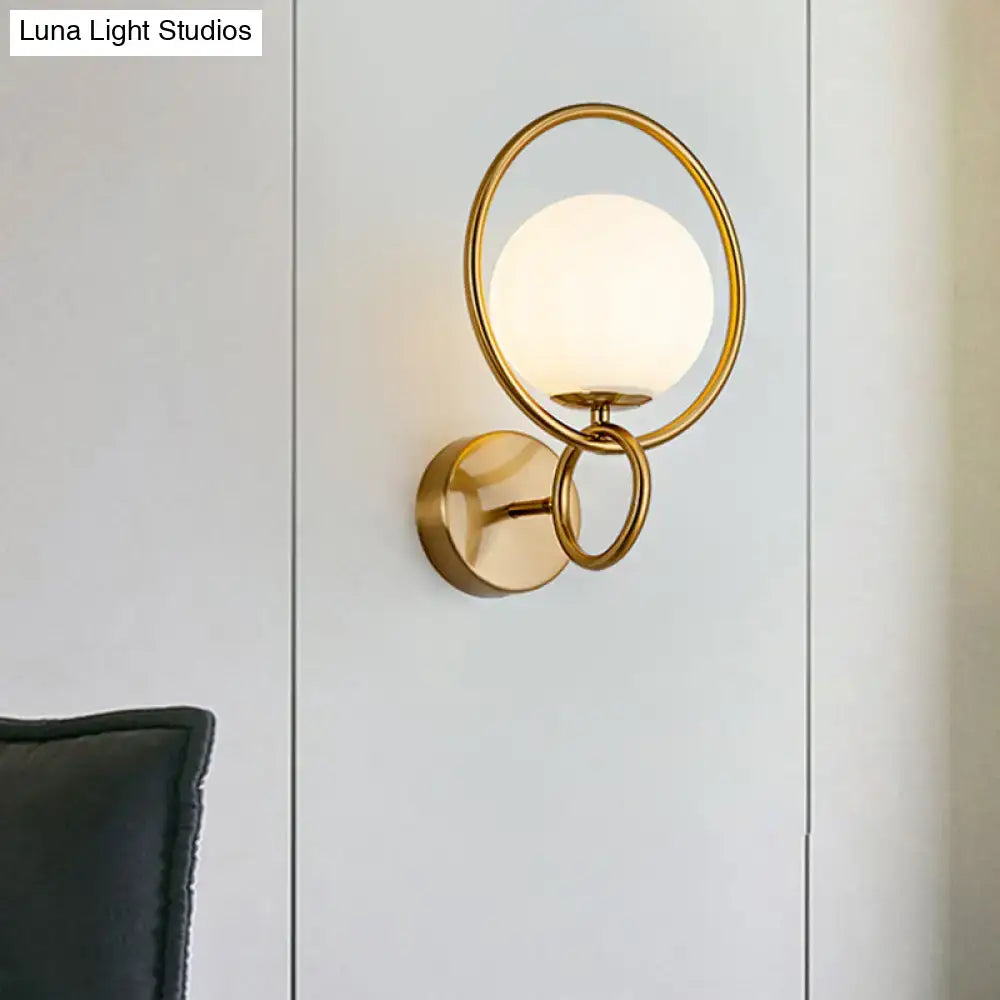 Gold White Glass Sconce