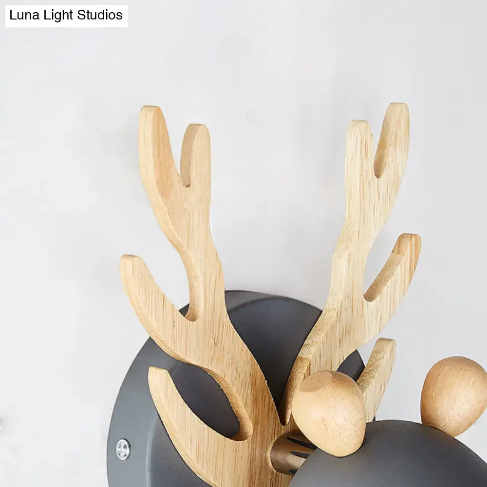 Green Wood Antler Sconce