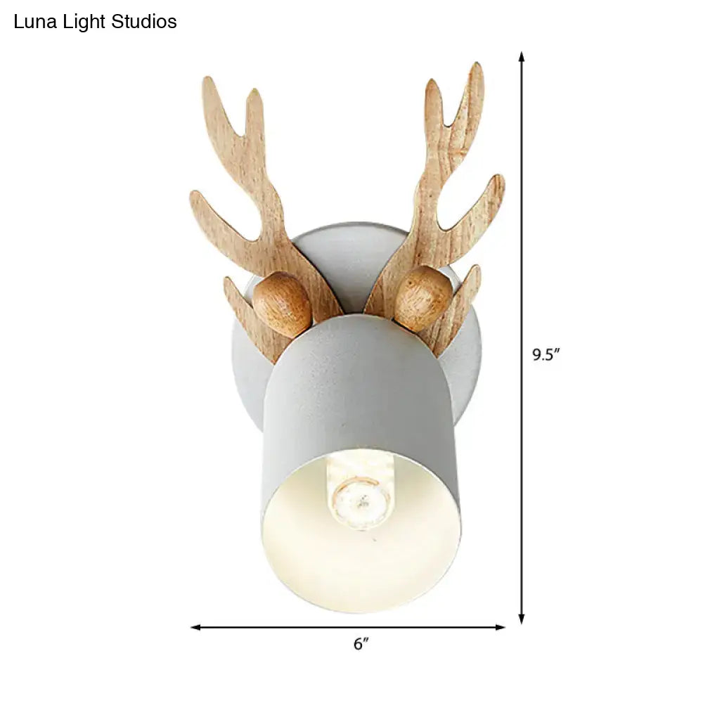 Green Wood Antler Sconce