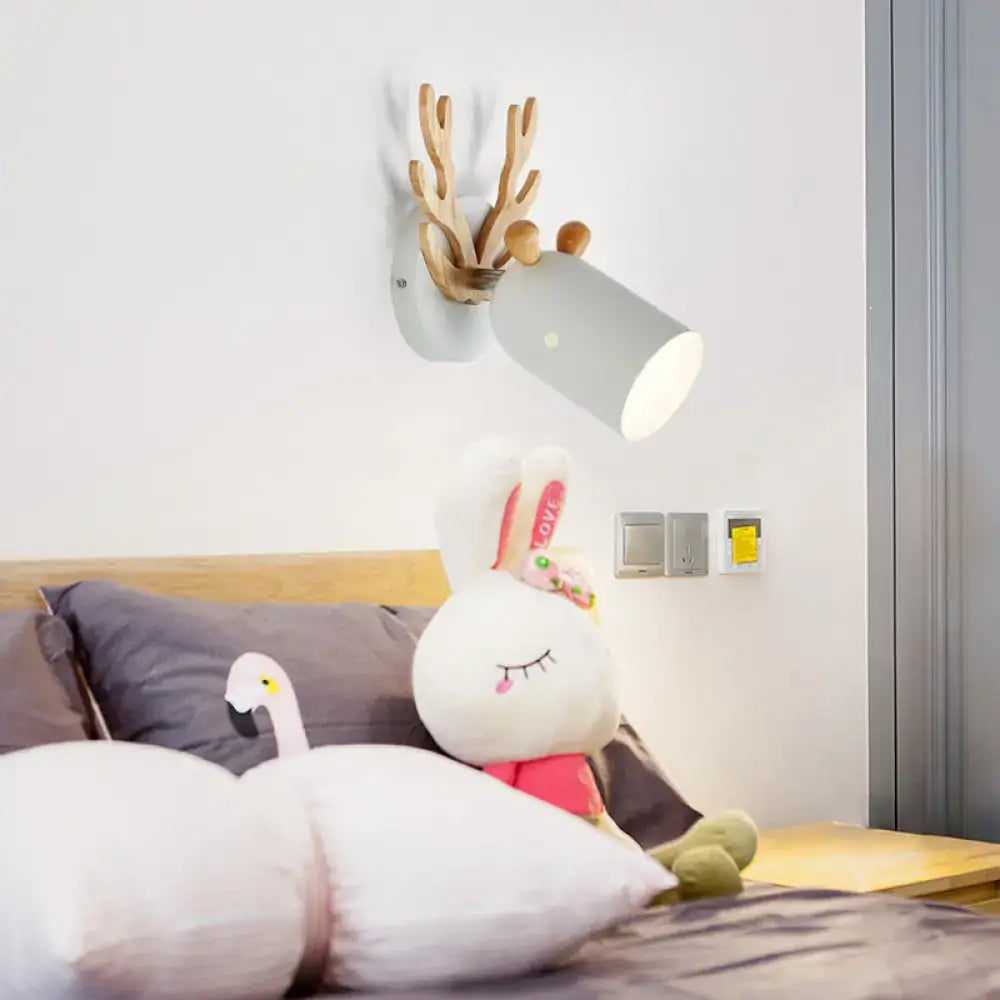 Green Wood Antler Sconce