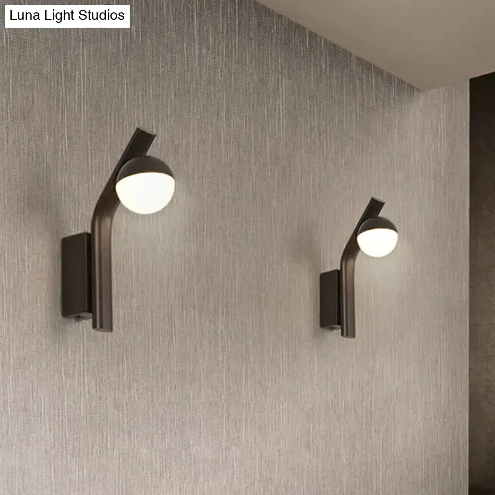 Black Glass Orb Sconce
