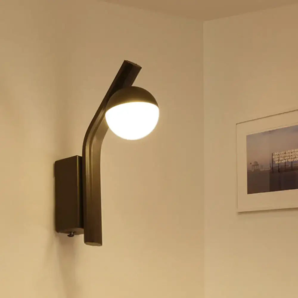 Black Glass Orb Sconce
