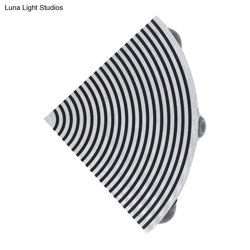 Striped Black Silver LED Lamp
