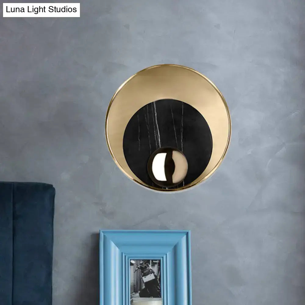 White Black Marble Sconce