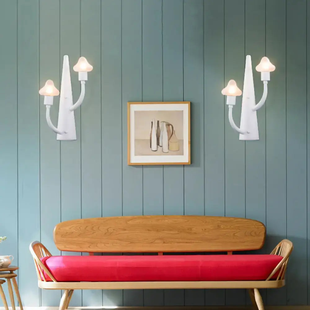 White Ceramic Glass Sconce