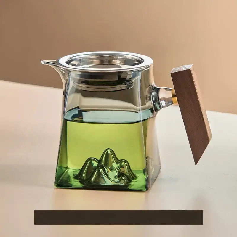 Glass Tea Cup Set Wood