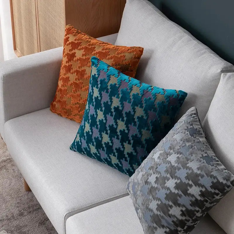 Houndstooth Luxury Pillow Cover