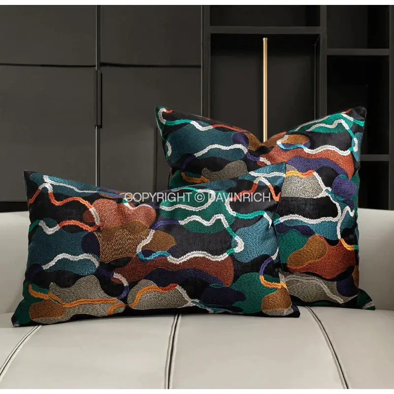 Geometric Embroidery Cushion Covers