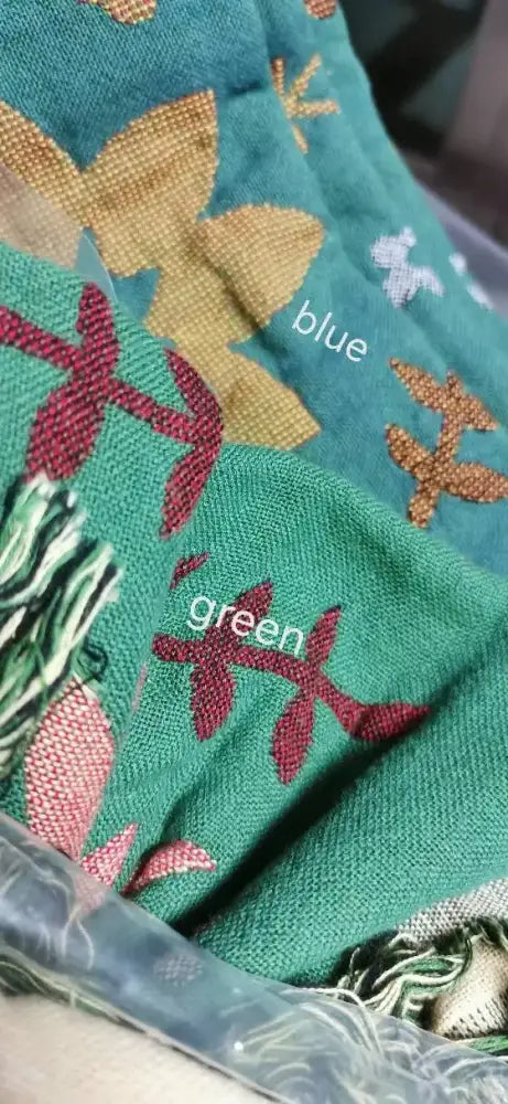 Teal Cotton Throw Blanket