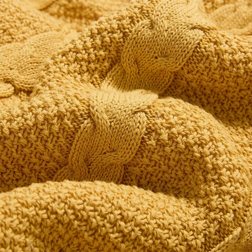 Cable Knit Sherpa Blanket