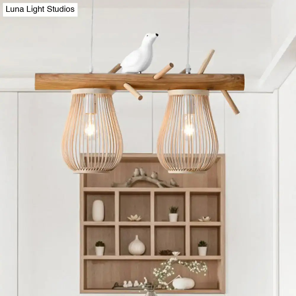 Bamboo Barrel Pendant Light