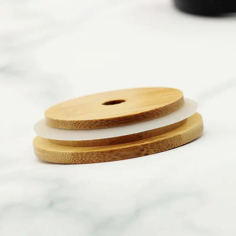 Bamboo Lid Glass Accessory
