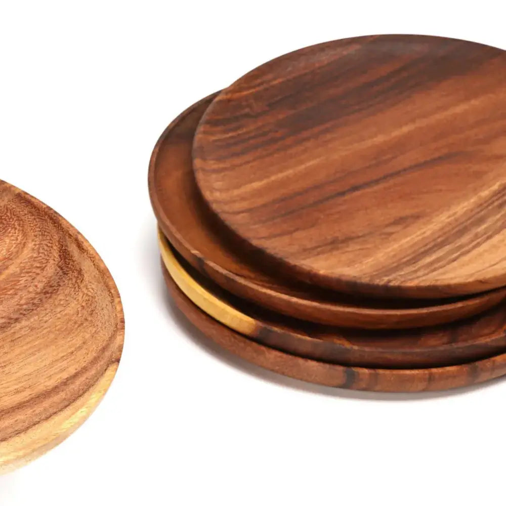 Beech Wood Round Plates