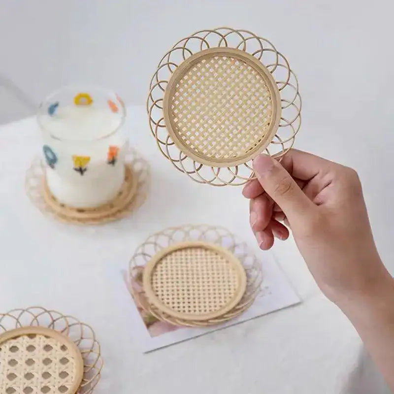 Bamboo Woven Coaster Set