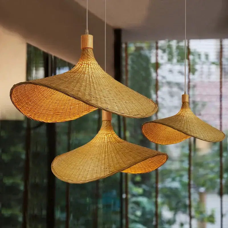 Bamboo Wicker Chandelier Light