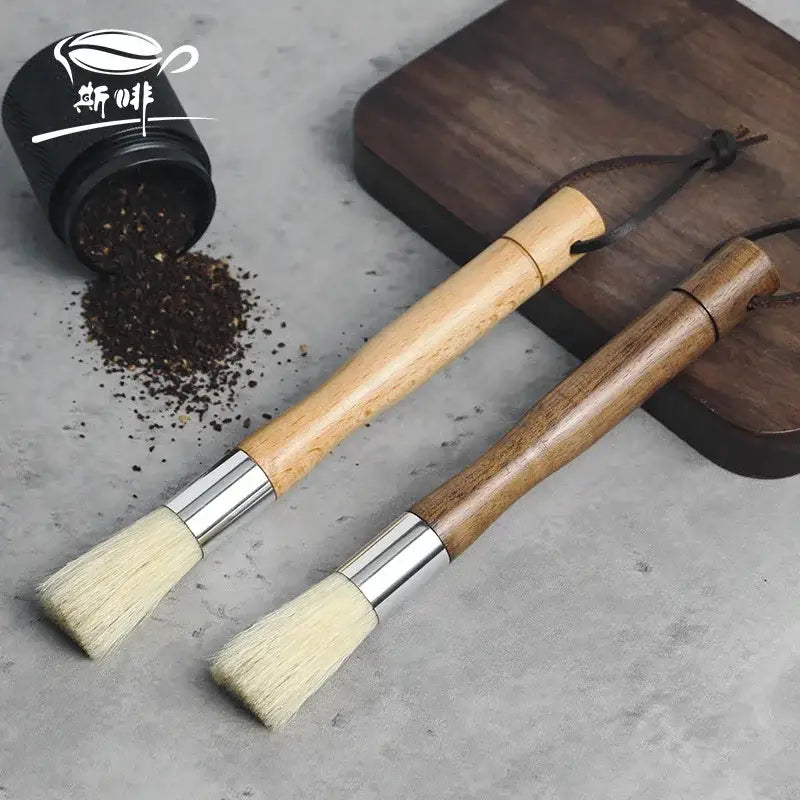 Wood Coffee Grinder Brush