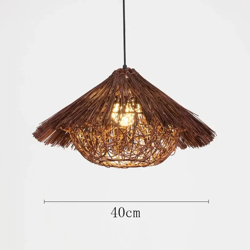 Rattan Straw Hat Chandelier