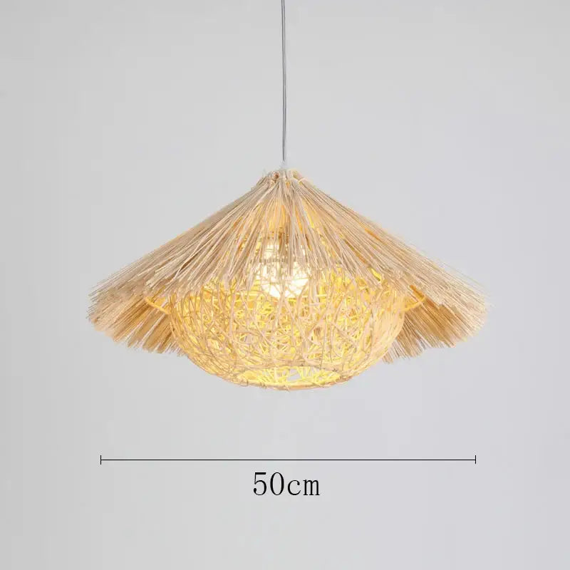 Rattan Straw Hat Chandelier