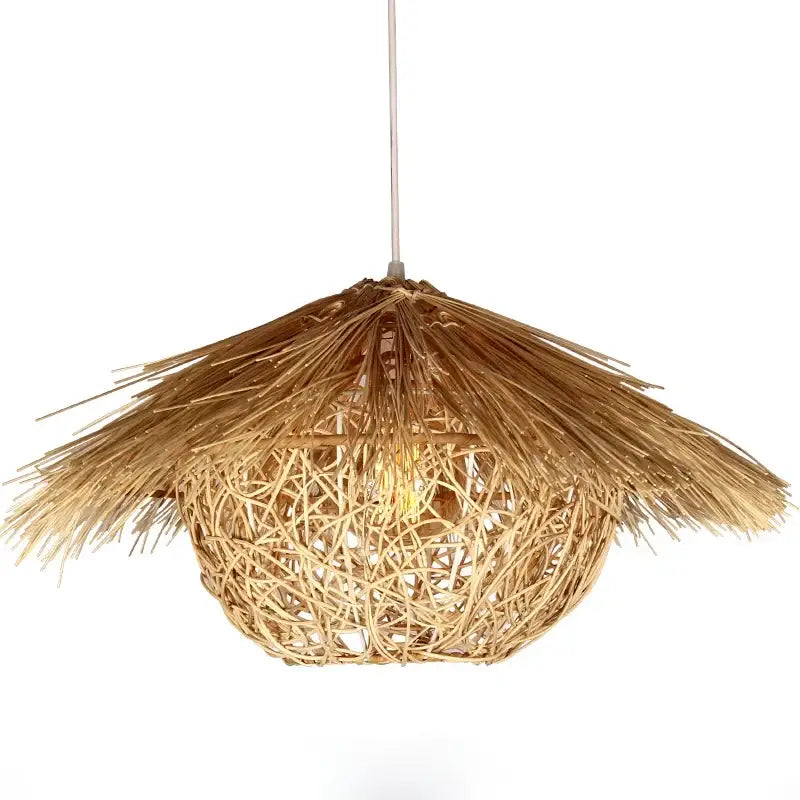 Rattan Straw Hat Chandelier