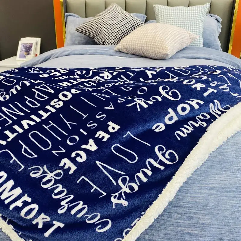 Blue Flannel Throw Blanket