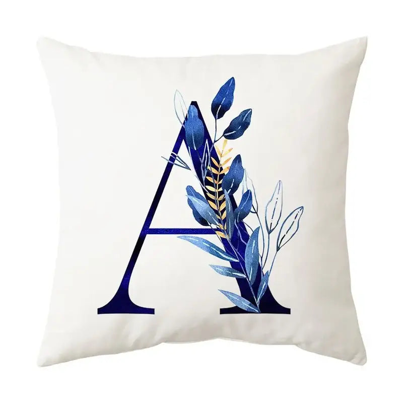 Gold Floral Letter Pillowcase