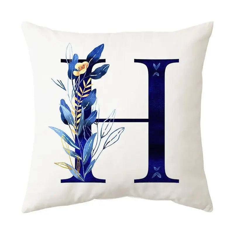 Gold Floral Letter Pillowcase