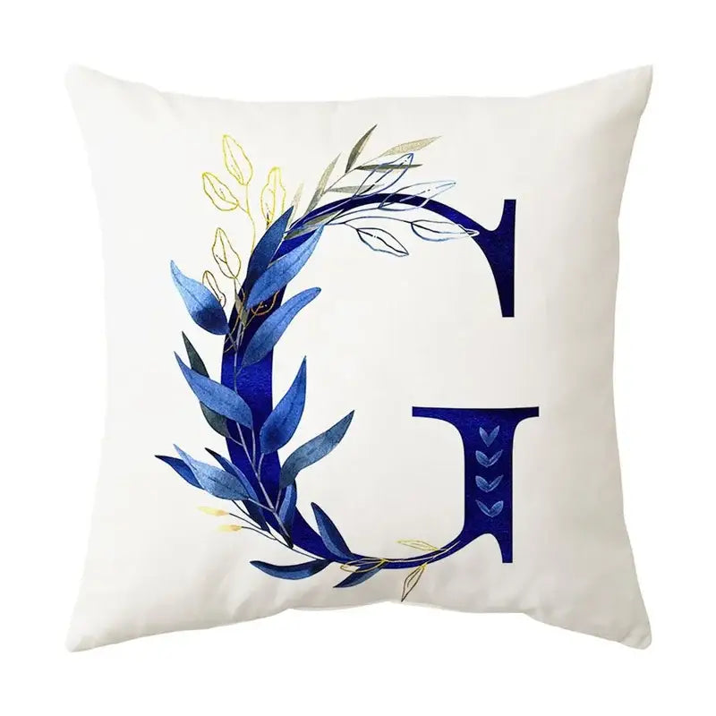 Gold Floral Letter Pillowcase