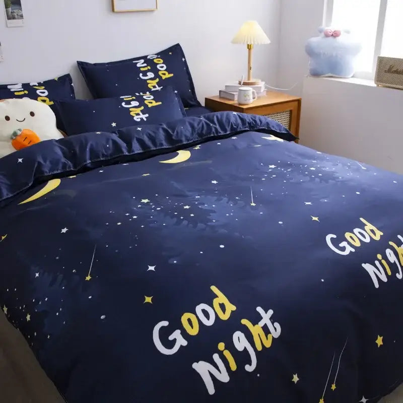 Navy Daisy Bedding Set