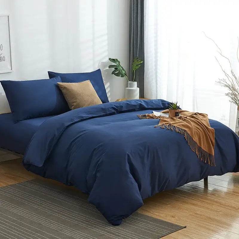 Navy Cotton Bedding Set