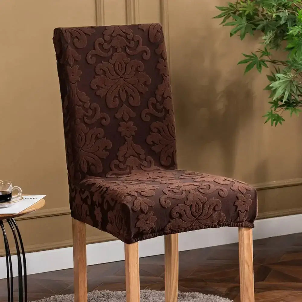 Navy Damask Chair Cover