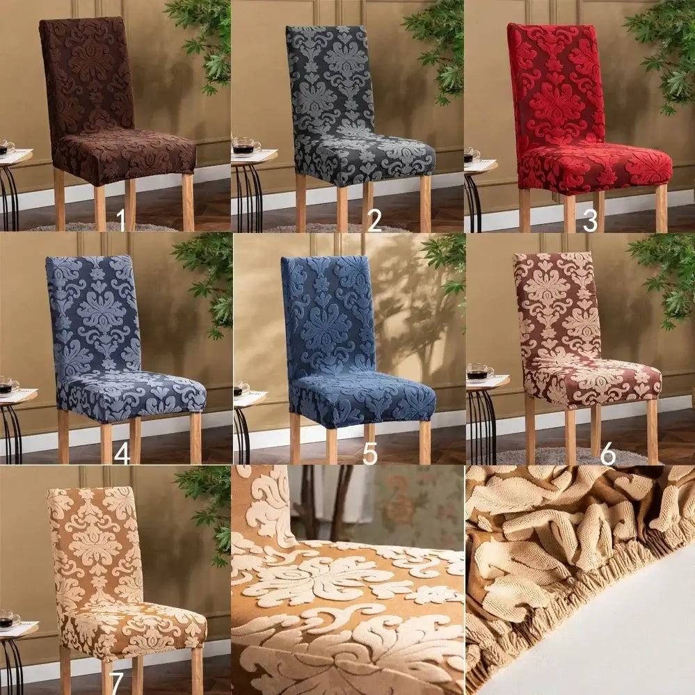 Navy Damask Chair Cover