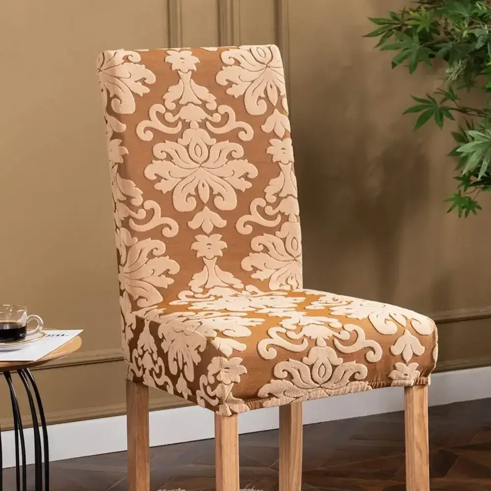 Navy Damask Chair Cover