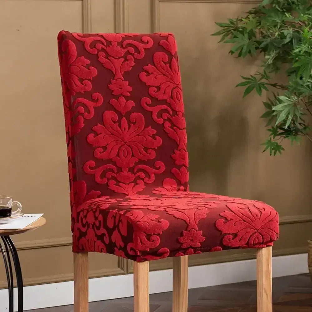 Navy Damask Chair Cover
