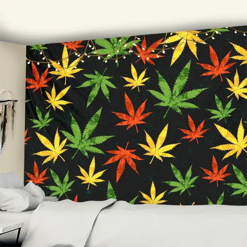 Purple Blue Leaf Tapestry